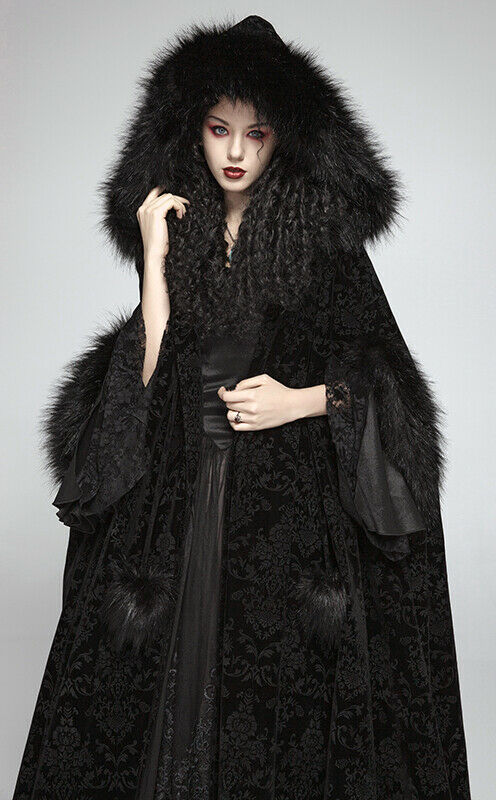 Cape hiver jacquard fourrure capuche