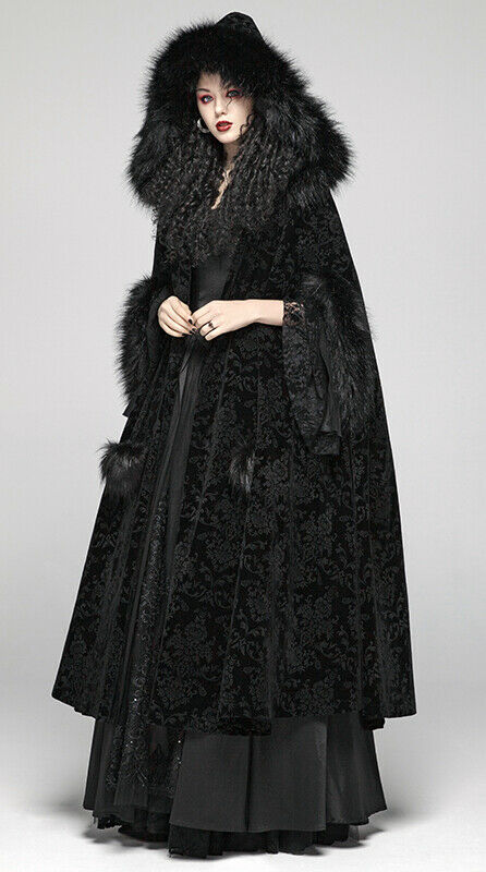 Cape hiver jacquard fourrure capuche