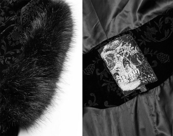 Cape hiver jacquard fourrure capuche