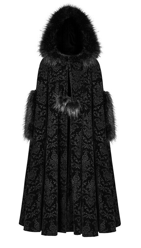 Cape hiver jacquard fourrure capuche