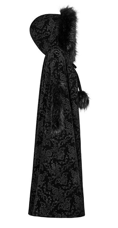 Cape hiver jacquard fourrure capuche