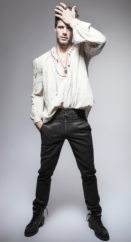 Pantalon jacquard à broderies