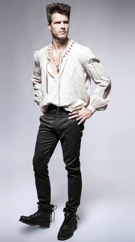 Pantalon jacquard à broderies