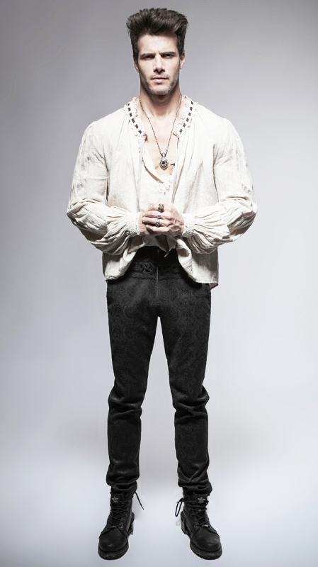 Pantalon jacquard à broderies