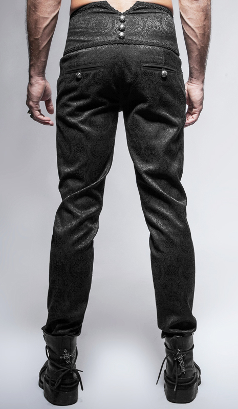Pantalon jacquard à broderies