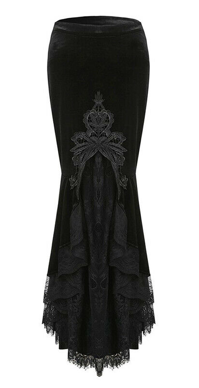 Jupe sirène en velours et dentelle