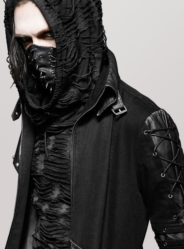 Masque cuir spike et laçage