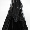 Voile de mariée roses noires