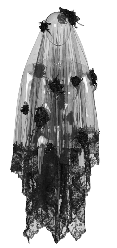Voile de mariée roses noires