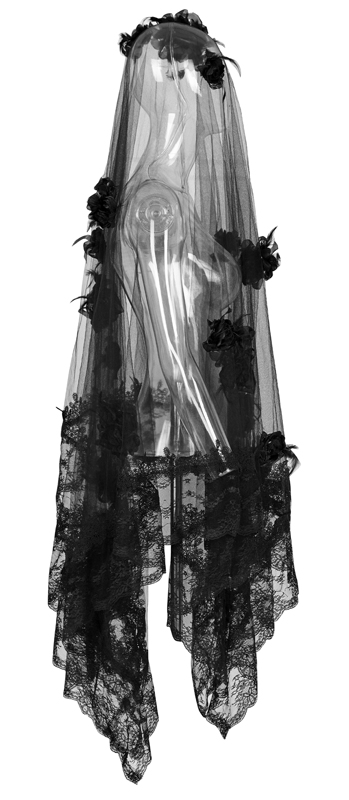 Voile de mariée roses noires