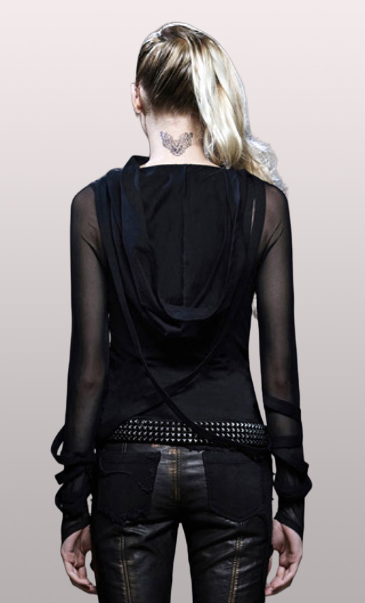 T-Shirt à capuche manches mitaines