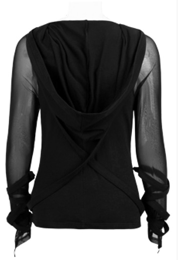 T-Shirt à capuche manches mitaines