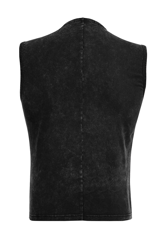 Débardeur steampunk délavé clouté Débardeur steampunk délavé clouté