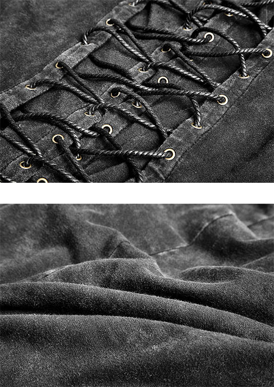 Débardeur steampunk délavé clouté Débardeur steampunk délavé clouté