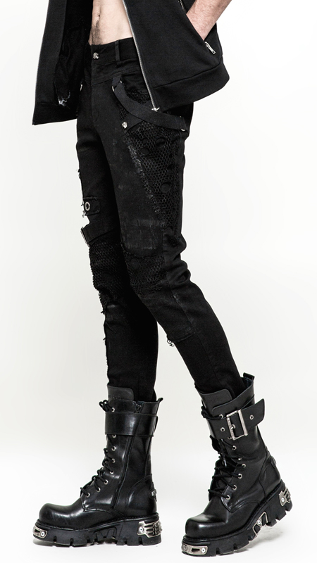 Jeans destroy gros oeillets