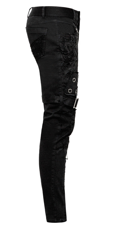 Jeans destroy gros oeillets