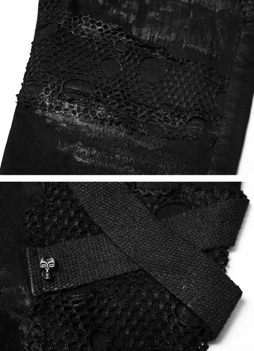 Jeans destroy gros oeillets