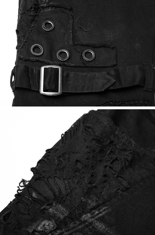 Jeans destroy gros oeillets