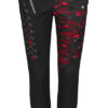 Pantalon résille laçage Noir & Rouge