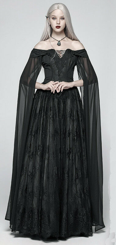 Robe de mariée Elfique roses noires