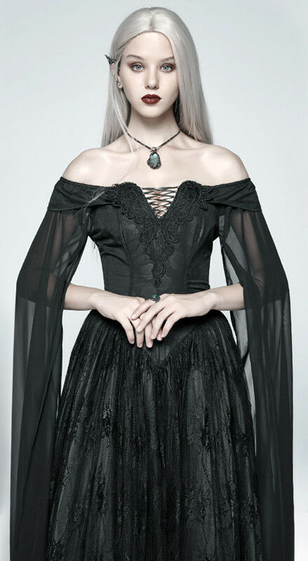 Robe de mariée Elfique roses noires