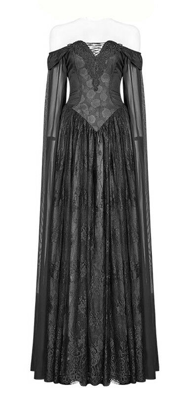Robe de mariée Elfique roses noires
