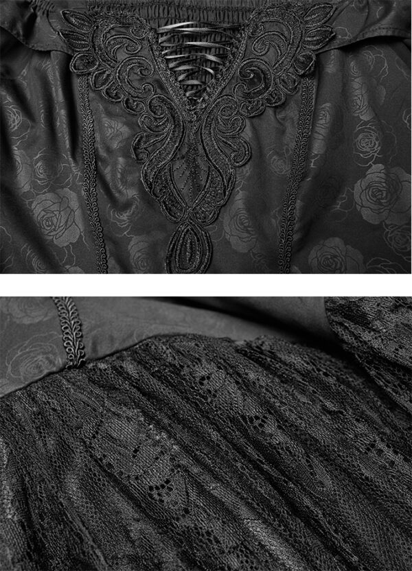 Robe de mariée Elfique roses noires