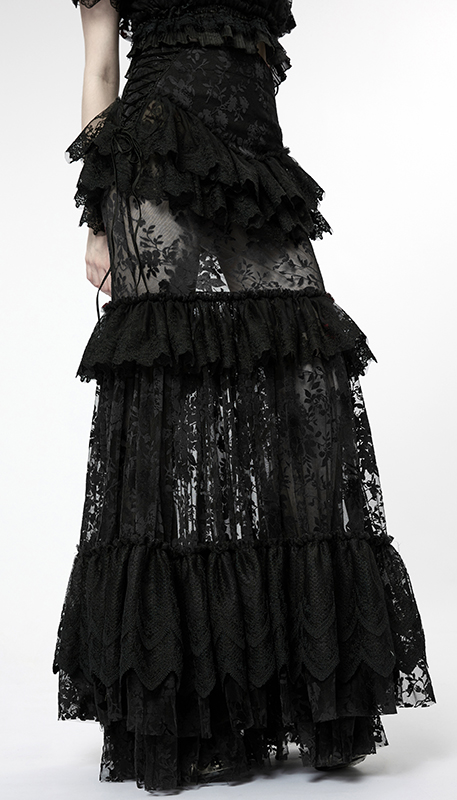 Jupe sirène en dentelle Noire