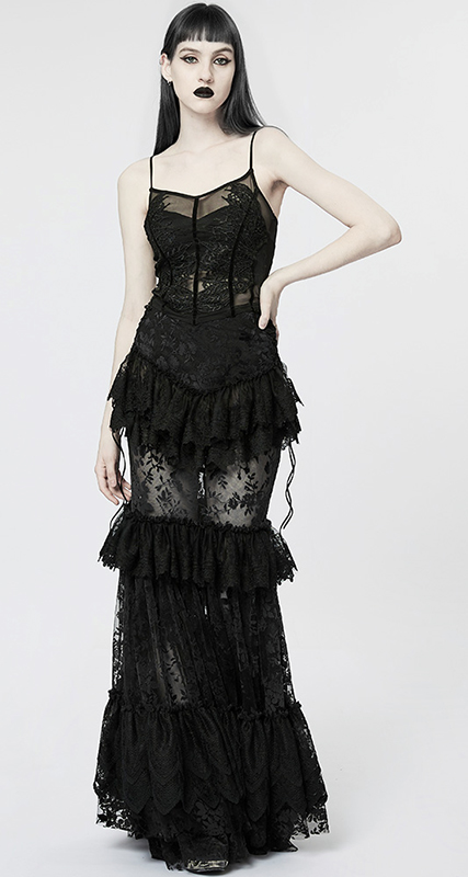 Jupe sirène en dentelle Noire