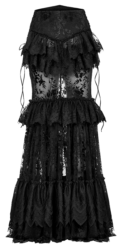 Jupe sirène en dentelle Noire