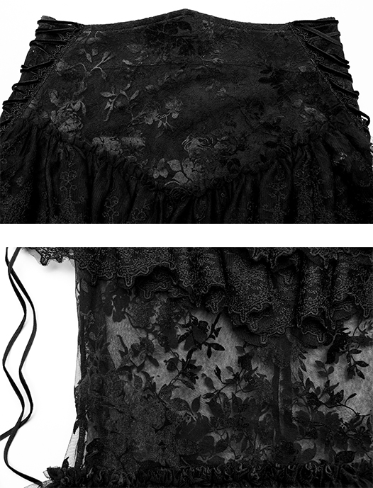 Jupe sirène en dentelle Noire