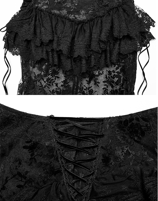 Jupe sirène en dentelle Noire