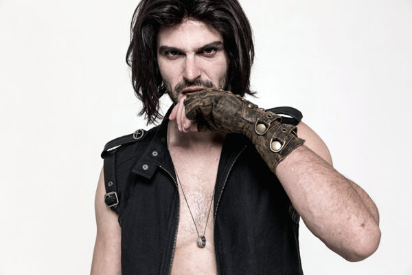 Mitaines steampunk patinées Café Mitaines steampunk patinées Café