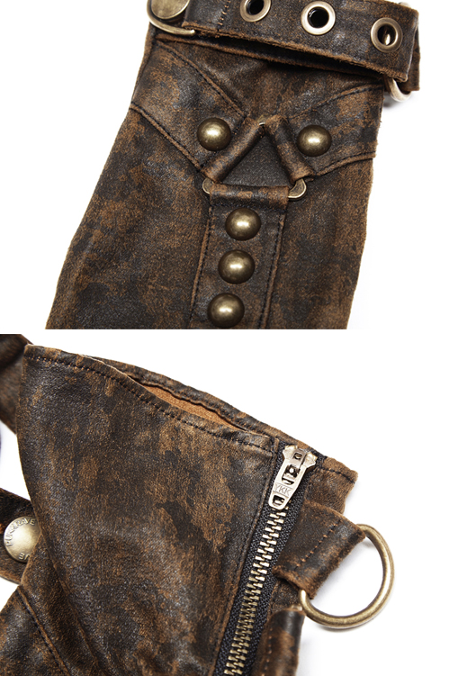 Mitaines steampunk patinées Café Mitaines steampunk patinées Café