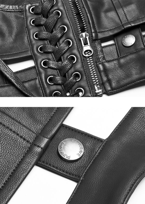 Gilet harnais en cuir vegan