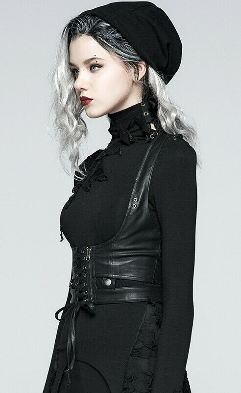 Gilet harnais en cuir vegan