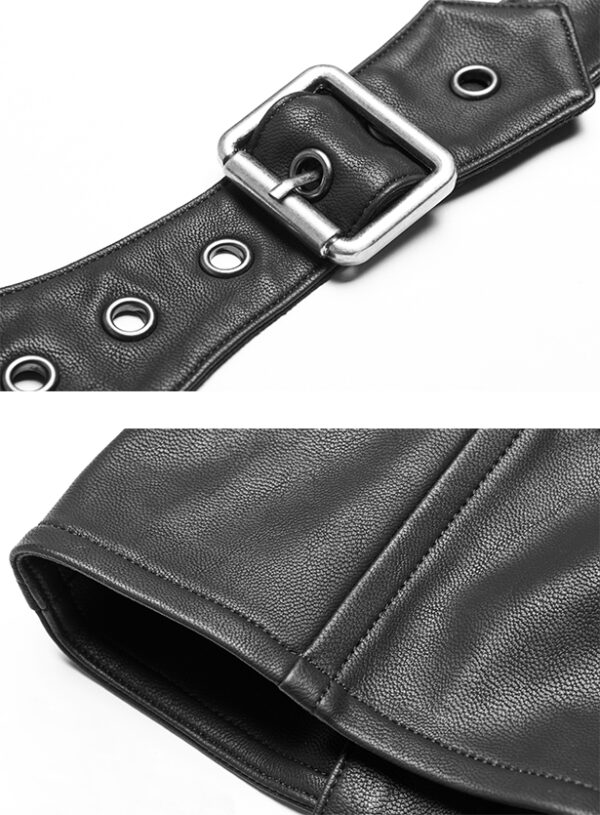 Gilet harnais en cuir vegan