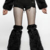 Leg Warmers évasées fausse fourrure – Noir