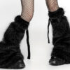 Leg Warmers évasées fausse fourrure – Noir