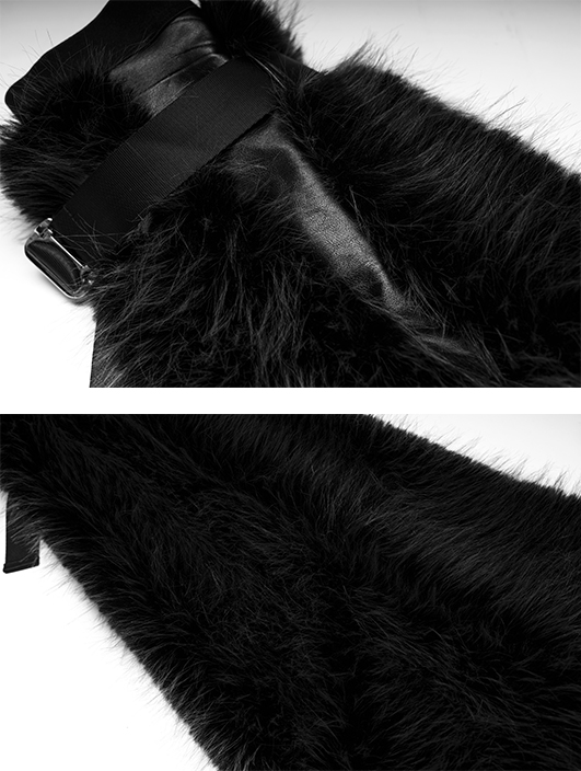 Leg Warmers évasées fausse fourrure – Noir