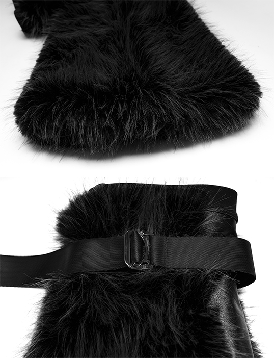 Leg Warmers évasées fausse fourrure – Noir