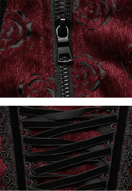 Corset gilet à bretelles motif roses Corset gilet à bretelles motif roses