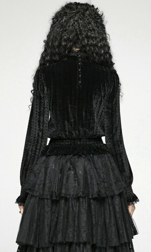 Blouse velours jacquard brodée