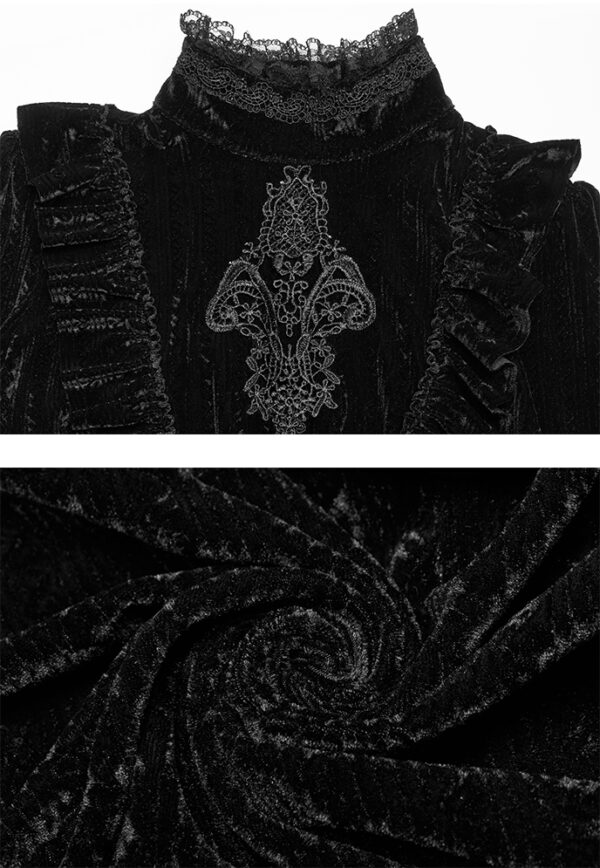 Blouse velours jacquard brodée