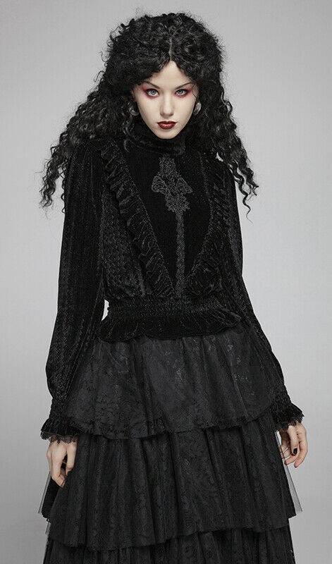 Blouse velours jacquard brodée