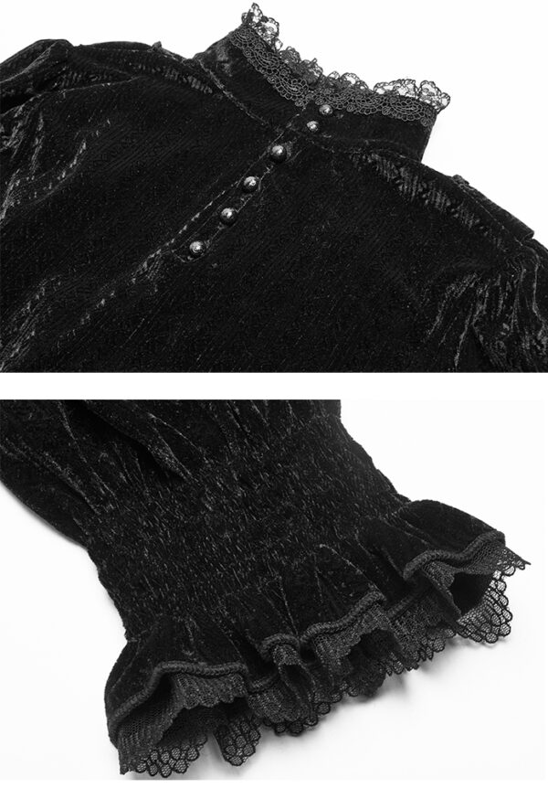 Blouse velours jacquard brodée