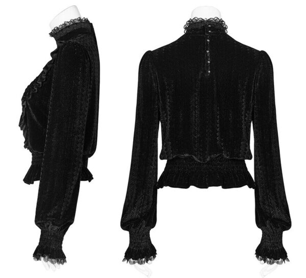 Blouse velours jacquard brodée