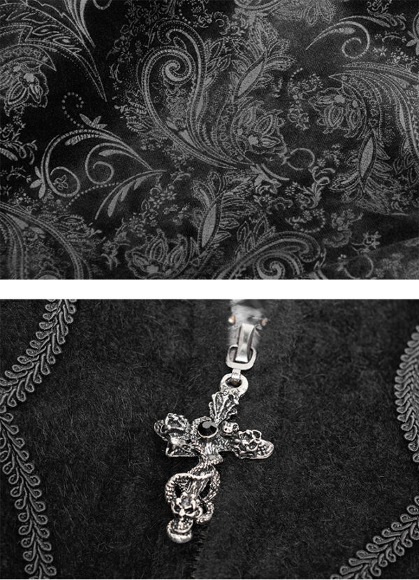 Manteau cape velours jacquard