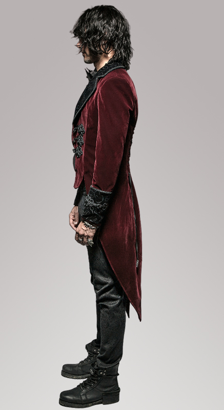 Manteau queue-de-pie velours rouge Manteau queue-de-pie velours rouge