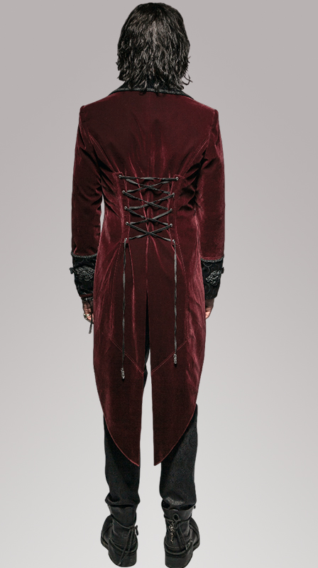 Manteau queue-de-pie velours rouge Manteau queue-de-pie velours rouge